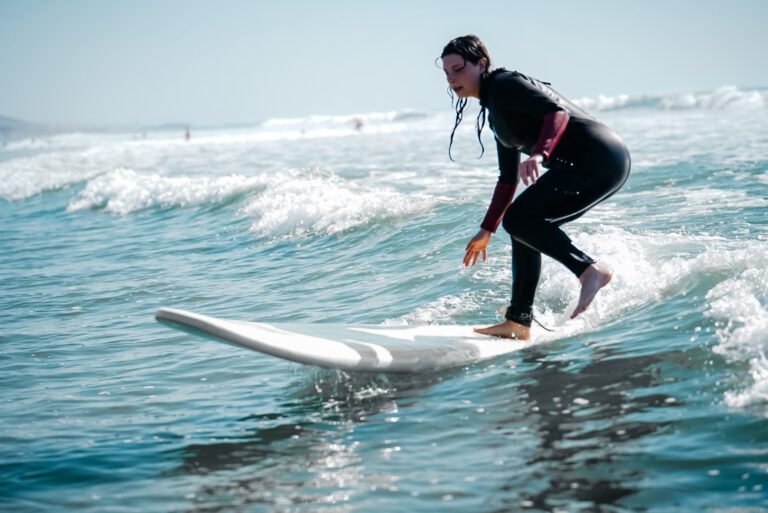 Surf lesson group on the beach in Taghazout
