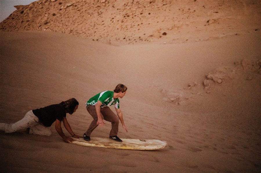 Sandboarding adventure near Taghazout, Morocco